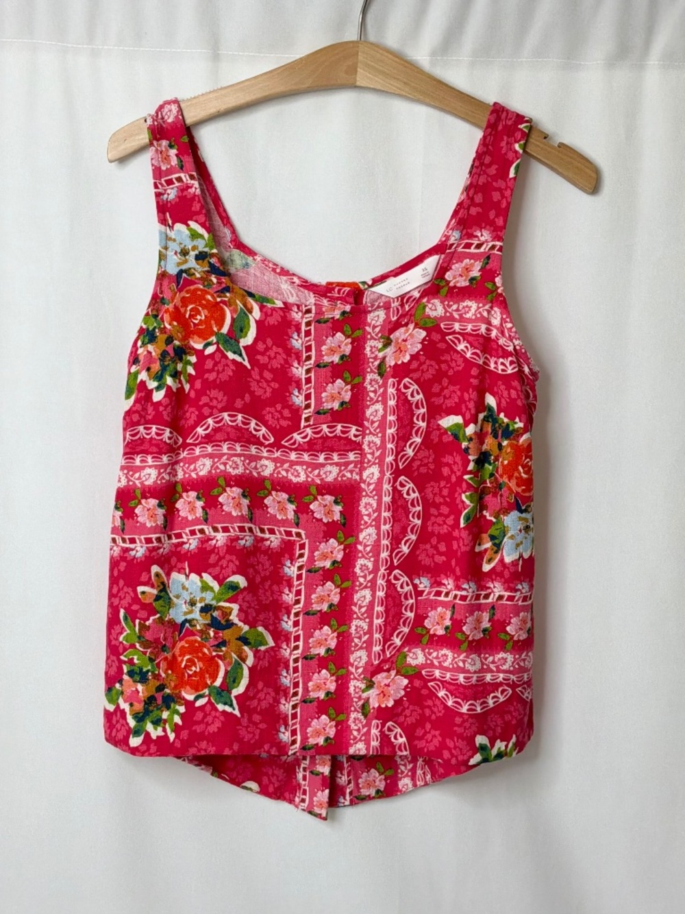 Lauren Conrad Women’s Floral Print Linen Tank Top